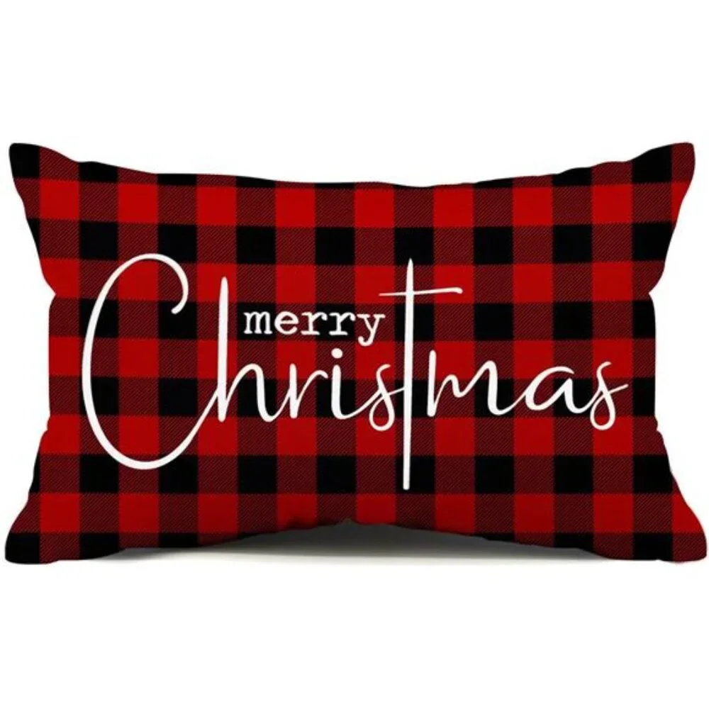 Christmas Pillow Covers Merry Christmas Throw Pillow Decorative Christmas Red